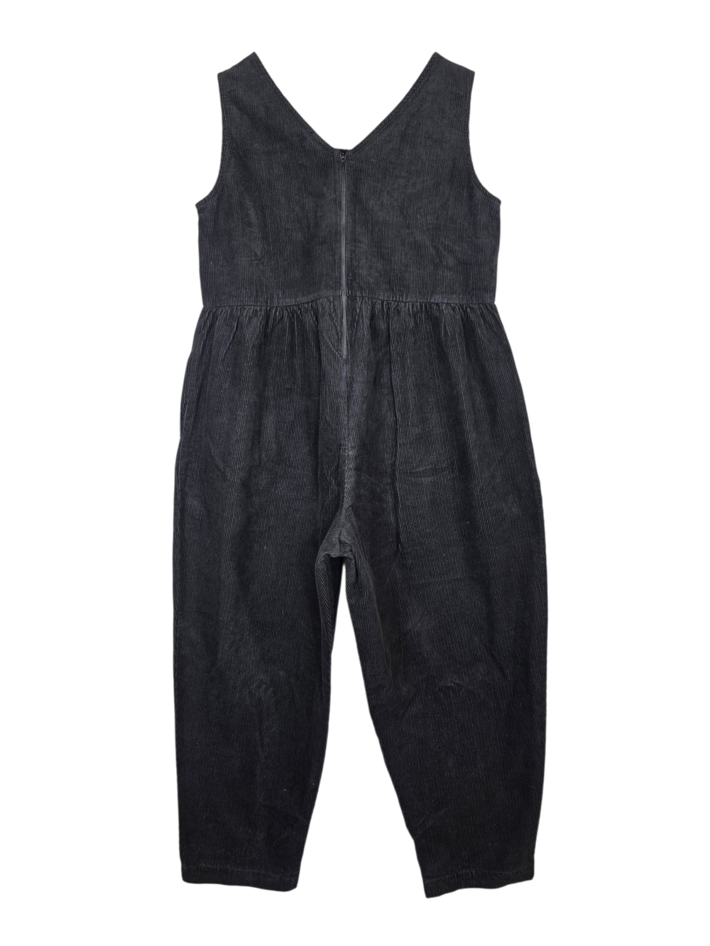 Lucy & Yak Bowie Dungarees Black Corduroy Jumpsuit - Relaxed Wide-Leg Style - Picture 2 of 9